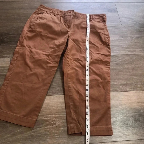 Talbots Petite Signature Brown Mid Rise Capris Size 8P Womens - Picture 3 of 10
